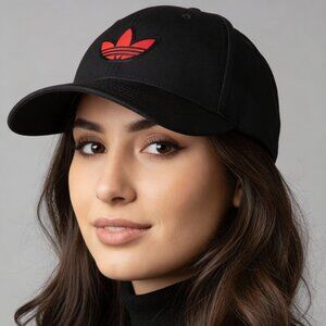 Adidas OSFM Baseball Cap JK7846 Black Better Scarlet Adjustable Hat